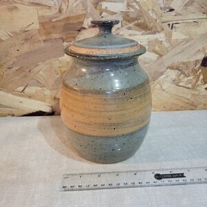 Handcrafted Stoneware Pottery Jar with Lid